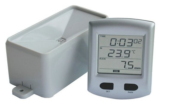 Rain Gauge with indoor temperature 